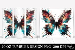 Colorful Butterfly Silhouettes 20 Oz Tumbler Product Image 1