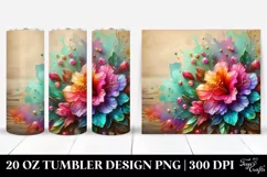 Colorful Rhododendron Wooden Background | 20 oz Tumbler Product Image 1