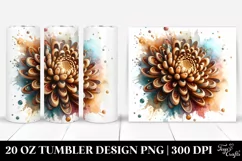 Abstract Wooden Stained Chrysanthemum Shiny 20 oz Tumbler Product Image 1