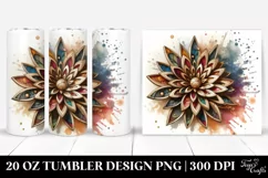 Wooden Stained Chrysanthemum | 20 Oz Tumbler Product Image 1