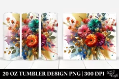 Abstract Vibrant Bouquet Gold Foil Colorful Gerbera 20 oz Product Image 1