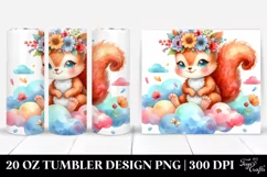 Colorful Baby Squirrel in Clouds | 20 Oz Tumbler. Product Image 1