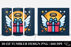 Colorful Gift Box with Wings Clipart, High-Res 20 Oz Tumbler Product Image 1