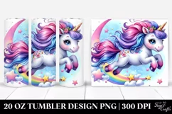 Watercolor Vibrant Cute Unicorn Jumping Funny | 20 oz Product Image 1
