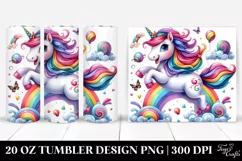 Watercolor Vibrant Cute Unicorn Jumping Funny | 20 oz Product Image 1