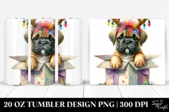 Bullmastiff with Reindeer Horns, PNG Product Image 1