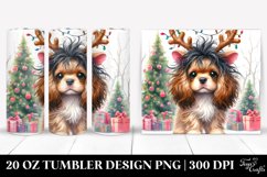 Cocker Spaniel with Reindeer Horns, PNG Product Image 1