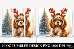 Cocker Spaniel with Reindeer Horns, PNG Product Image 1