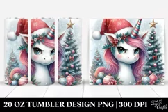 Cute Unicorn with Christmas Decor Clipart 20 Oz Tumbler Product Image 1