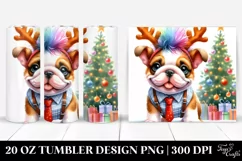 Bulldog with Christmas Theme, PNG Product Image 1