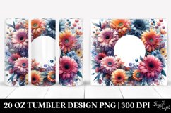 Abstract Colorful Gerbera Round Frame 20 oz Tumbler Product Image 1