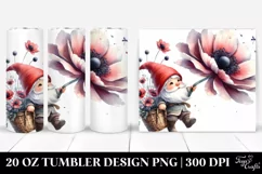 cute Gnome with Anemone | 20 Oz Tumbler. Product Image 1