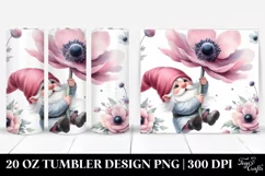 cute Gnome with Anemone | 20 Oz Tumbler. Product Image 1