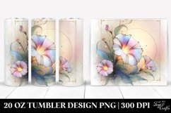 Abstract Morning Glory with Retro Frame, Transparent 20 Oz Product Image 1