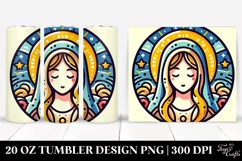Virgin Mary Holidays Clipart, High-Res 20 Oz Tumbler Product Image 1