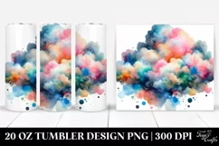 Colorful Watercolor Cloud | 20 Oz Tumbler Product Image 1