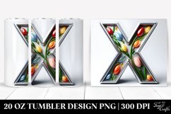 Shiny Silver Tulip Monogram | 20 Oz Tumbler Product Image 1