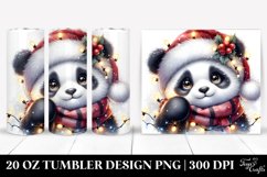 Cute Panda in Christmas Lights, 20 Oz Tumbler Product Image 1