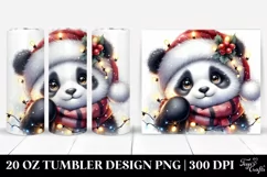 Cute Panda in Christmas Lights, 20 Oz Tumbler Product Image 1