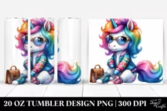 Cute Unicorn with Expressive Face 20 Oz Tumbler Product Image 1