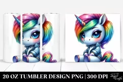 Cute Unicorn with Expressive Face 20 Oz Tumbler Product Image 1