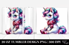 Cute Unicorn with Expressive Face 20 Oz Tumbler Product Image 1