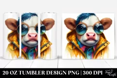Baby Cow Playing with Raincoat | 20 oz Tumbler Product Image 1