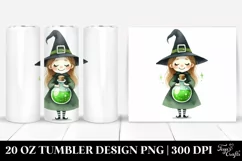 Retro Watercolor Witch with Potion 20 Oz Tumbler Product Image 1