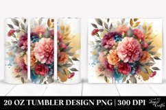 Colorful Bouquet with Gold Foil Carnation | 20 Oz Tumbler Product Image 1