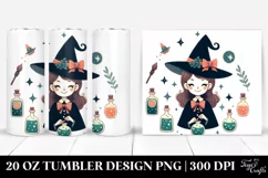 Retro Watercolor Witch with Potion 20 Oz Tumbler Product Image 1