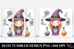 Retro Watercolor Witch with Potion 20 Oz Tumbler Product Image 1