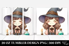 Retro Watercolor Witch with Potion 20 Oz Tumbler Product Image 1
