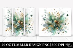 20 Oz Tumbler Sublimation | Colorful Greenish Watercolor Product Image 1