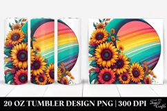 Retro Half Moon with Sunflowers 20 Oz Tumbler Product Image 1