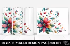 Watercolor Whimsical Flowers | 20 Oz Tumbler Product Image 1
