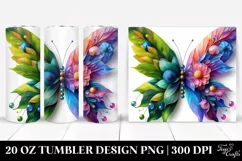 Colorful Abstract Butterfly. 20 Oz Tumbler Design Product Image 1