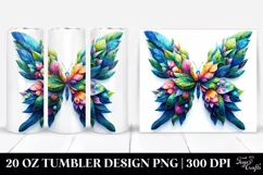 Colorful Abstract Butterfly. 20 Oz Tumbler Design Product Image 1