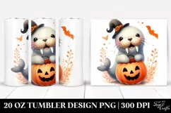 Cute Halloween Baby Walrus, PNG Product Image 1