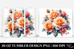 Orange Roses Watercolor Tumbler Design Product Image 1