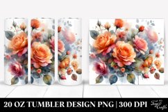 Vibrant Orange Roses Tumbler Design Product Image 1