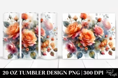 Vibrant Orange Roses Tumbler Design Product Image 1