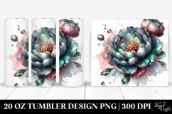 20 Oz Tumbler Sublimation | Peonies Watercolor Splash Product Image 1
