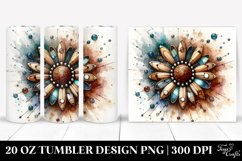 Watercolor Splash Stained Daisy | 20 Oz Tumbler Product Image 1