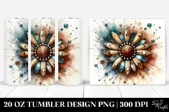 Watercolor Splash Stained Daisy | 20 Oz Tumbler Product Image 1