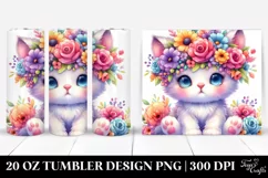 Colorful Kitten Flower Crown | 20 oz Tumbler Product Image 1