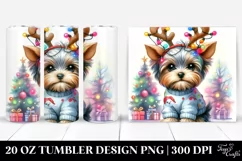 Yorkshire Terrier with Reindeer Horns, PNG Product Image 1