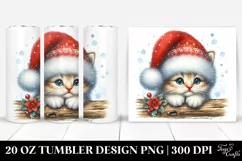 Cute Baby Cat with Santa Hat | 20 oz Tumbler Product Image 1