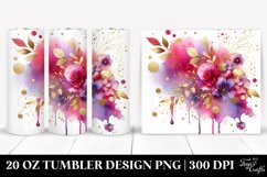 20 Oz Tumbler Sublimation | Glossy Watercolor Primrose with Product Image 1