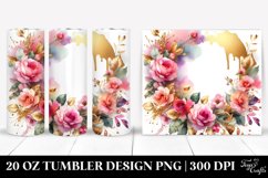 Abstract Horizontal Frame Pink Roses | 20 Oz Tumbler Product Image 1