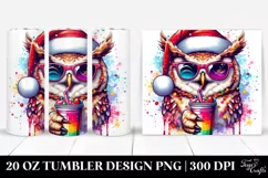 Winking Owl with Santa Hat | 20 oz Tumbler Product Image 1